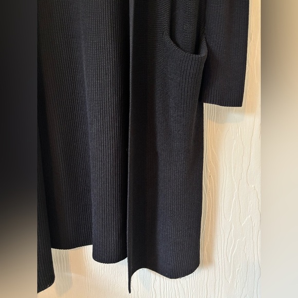 Wilfred Aritzia Black Knit Woven Crochet Layering Cardigan Robe Duster Sweater - Picture 11 of 15
